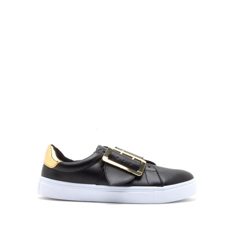 Black Buckle Sneakers - Picture 2 of 4